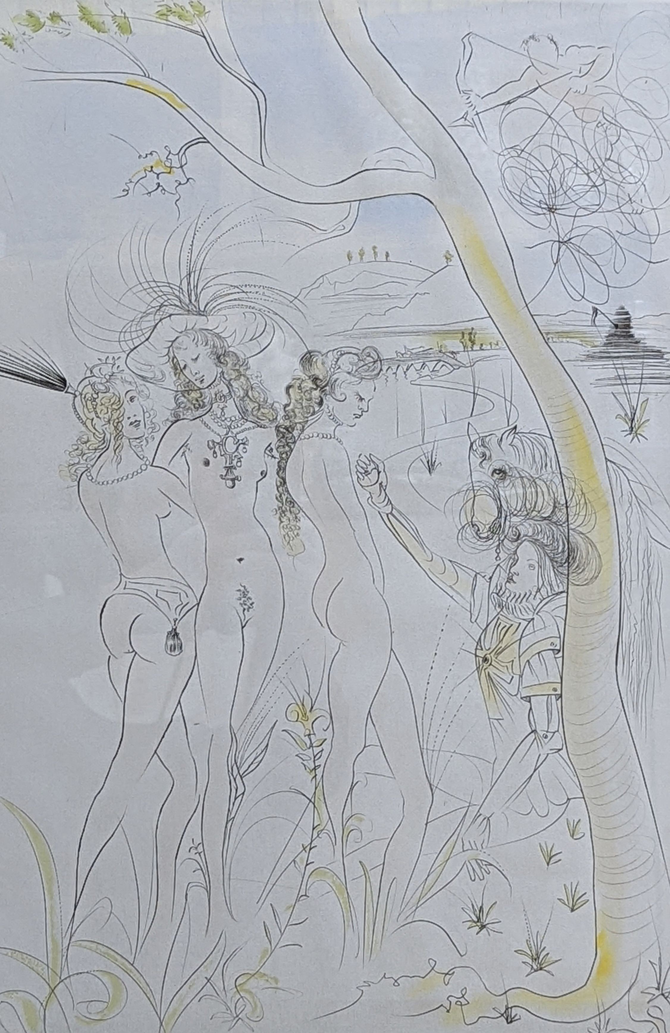 Salvador Dali, artists proof print, 'Jugement de Paris', signed in pencil, 75 x 55cm